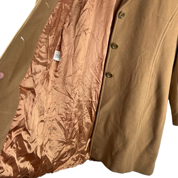 Vintage KRISTEN BLAKE Camel Lamb’s Wool & Cashmere Blend Pea Coat Plus Size 12 - Picture 5 of 8